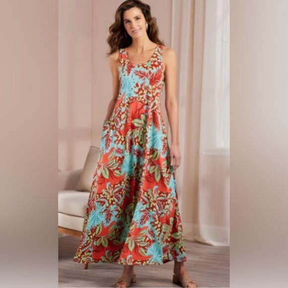 Soft Surroundings Dresses & Skirts - NWOT Soft Surroundings Sz Petite Small  Kara Floral Maxi Dress